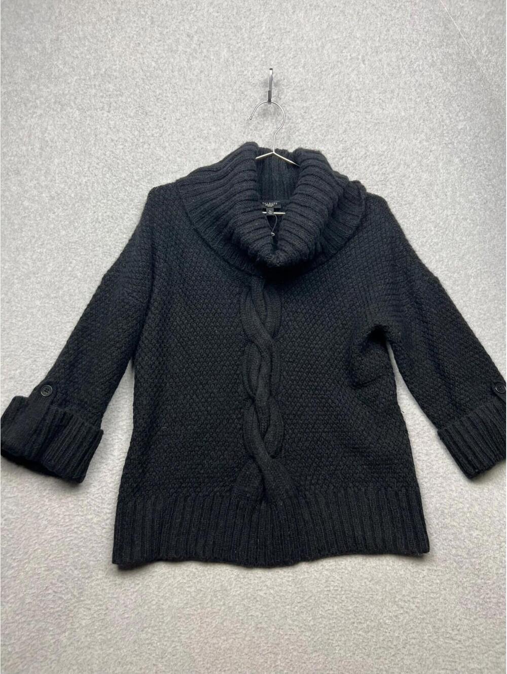 Talbots Chunky Thick Knit Sweater Ribbed Cable Turtleneck Wool Alpaca Petites S